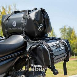 2 Pack Waterproof Motorcycle Pannier Bag 62L (2x31L) Black Large Side Rack