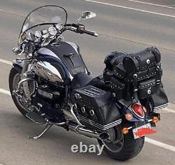 Australian Bikers Gear Motorcycle MOTORBIKE Luggage Leather Sissy Bar Saddle Bag