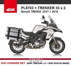 GIVI PL8703 BENELLI TRK502 2017 PANNIER RACKS + TREKKER TRK33N side case TRK 502
