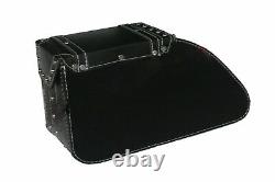 Left Right Faux Leather Studded Pannier Luggage Carrier Set With Fitting