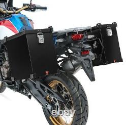 Motorcycle panniers aluminium 2x35 l Bagtecs Namib + kit for pannier rack black