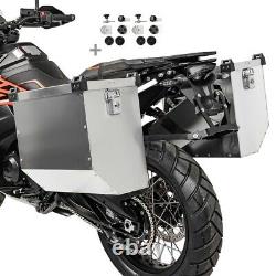 Motorcycle panniers aluminium 2x36 l Bagtecs Atlas + kit for pannier rack