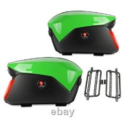 Motorcycle panniers + rack side cases Bagtecs PX74 LED Universal green