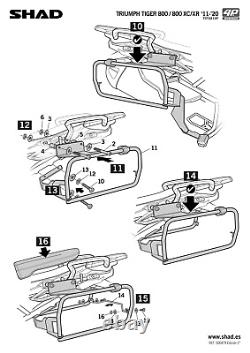 SHAD 4P Pannier Rack Motorcycle Side Case Kit for Triumph Tiger 800 XR (11-22)
